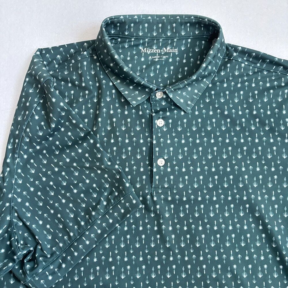 Mizzen + Main Versa Polo Mens XL Balsam Agave Green Performance Golf UPF Stretch